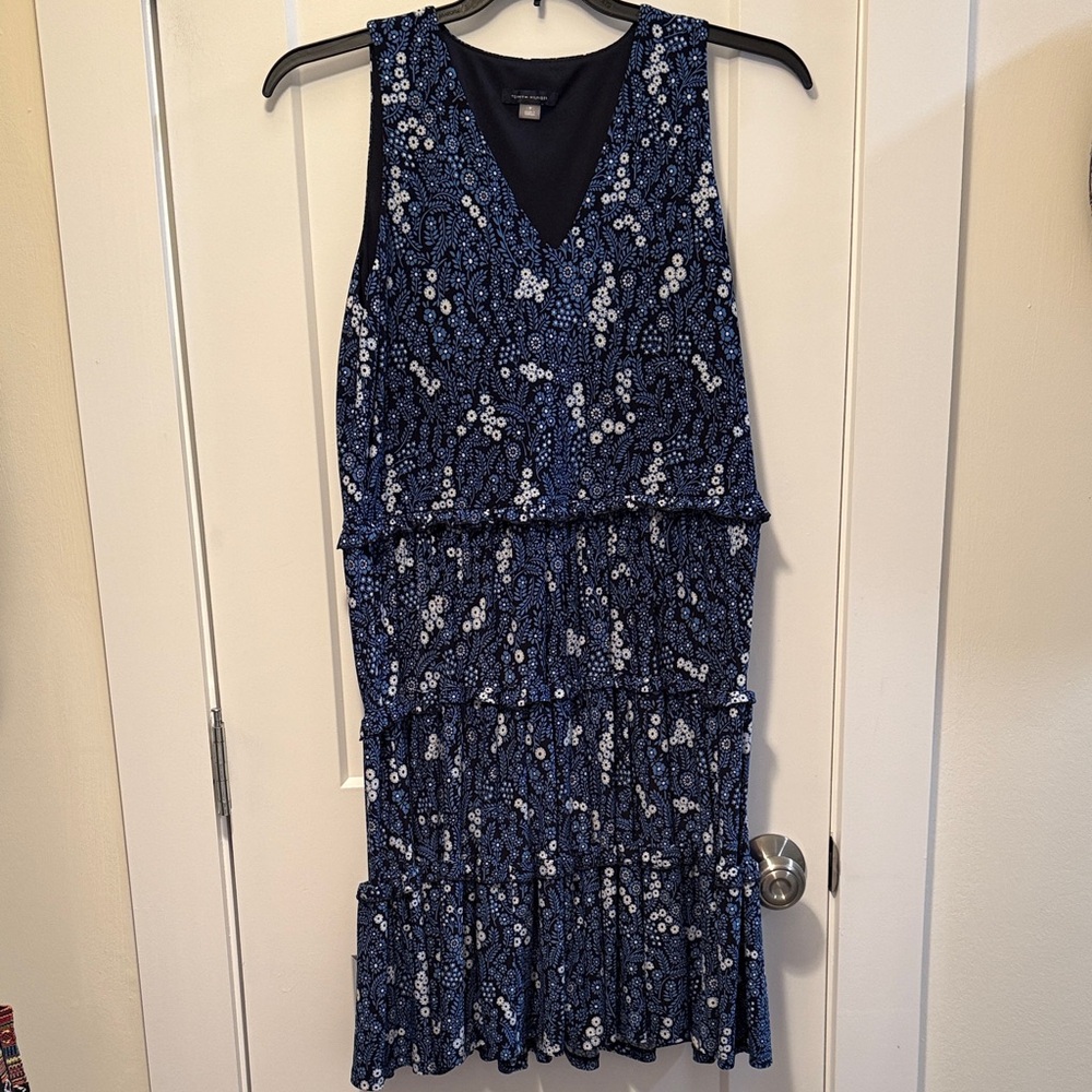 Tommy Hilfiger Women's Blue & White Floral Midi Dress size 8